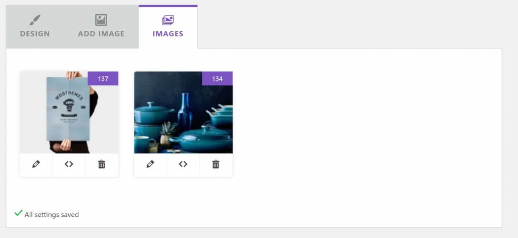 Image overview in Shoppable Images for WordPress