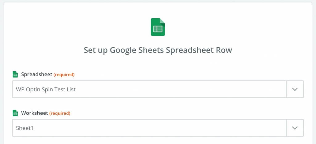 Select google sheet