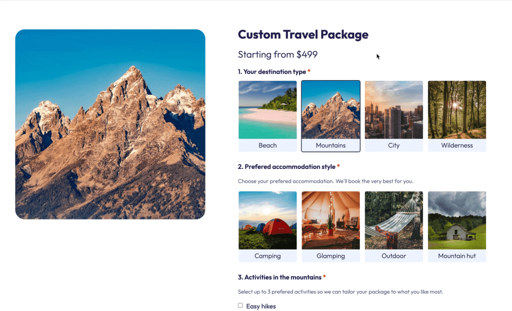 Conditionally display extra fields based on values from other fields