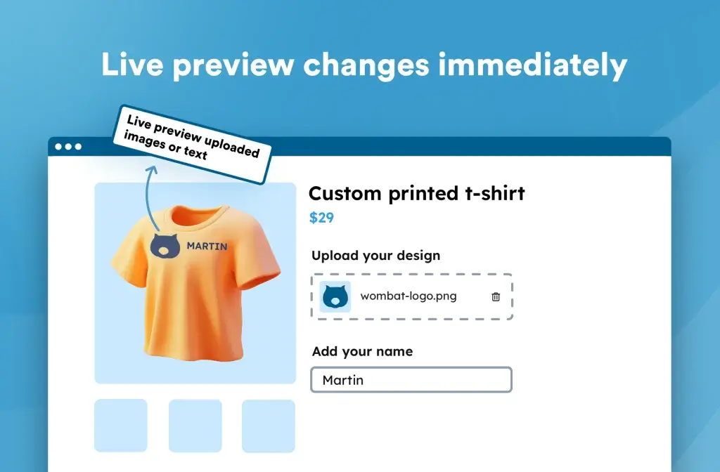 Personalize WooCommerce products with a live preview