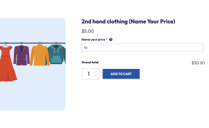 WooCommerce Name Your Price example