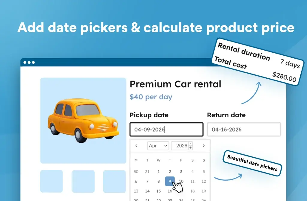 Example of a date (calendar) field with APF
