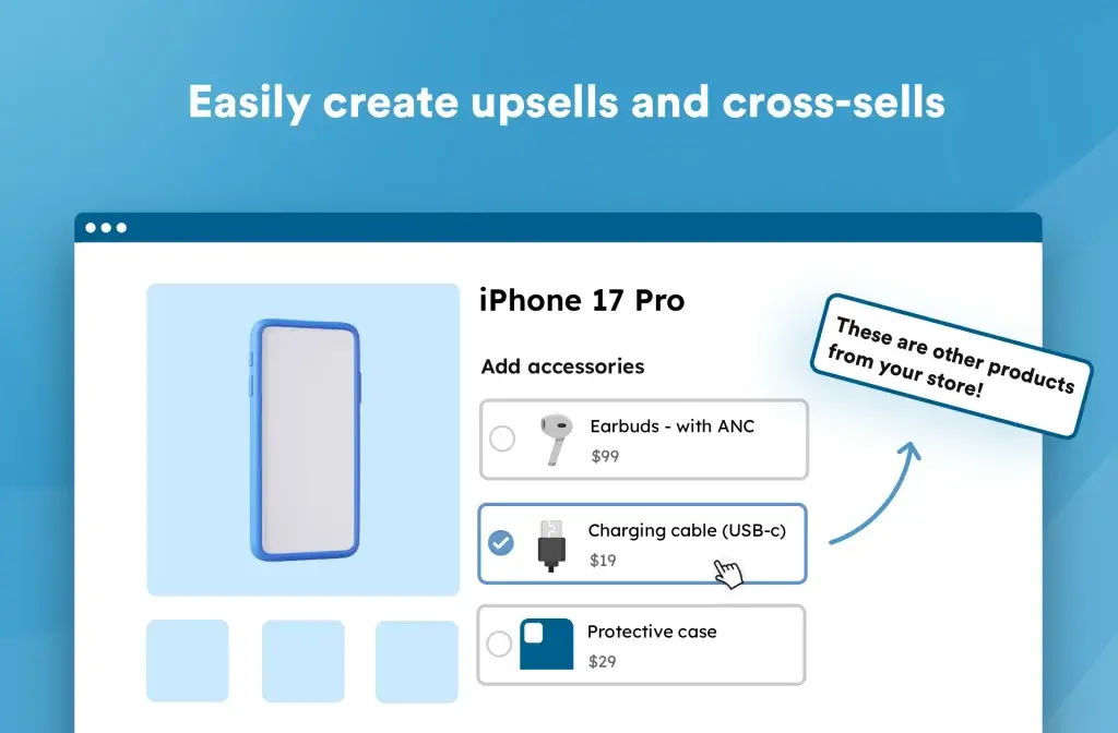 Create easy upsells or cross-sales with APF in WooCommerce