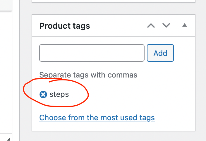 Add a tag to a product in WooCommerce