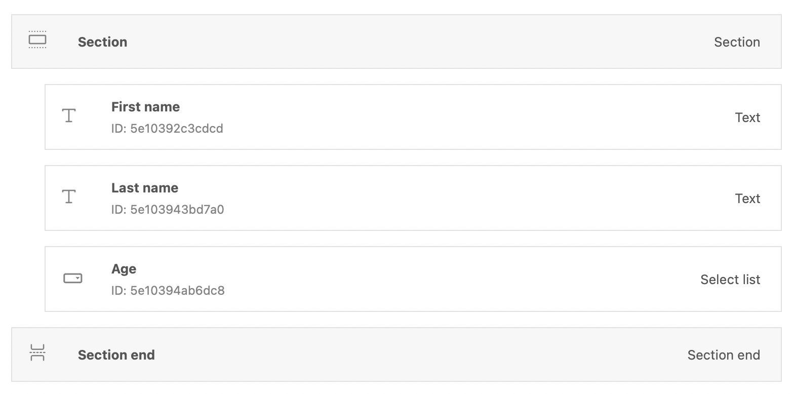 Repeating fields configuration backend