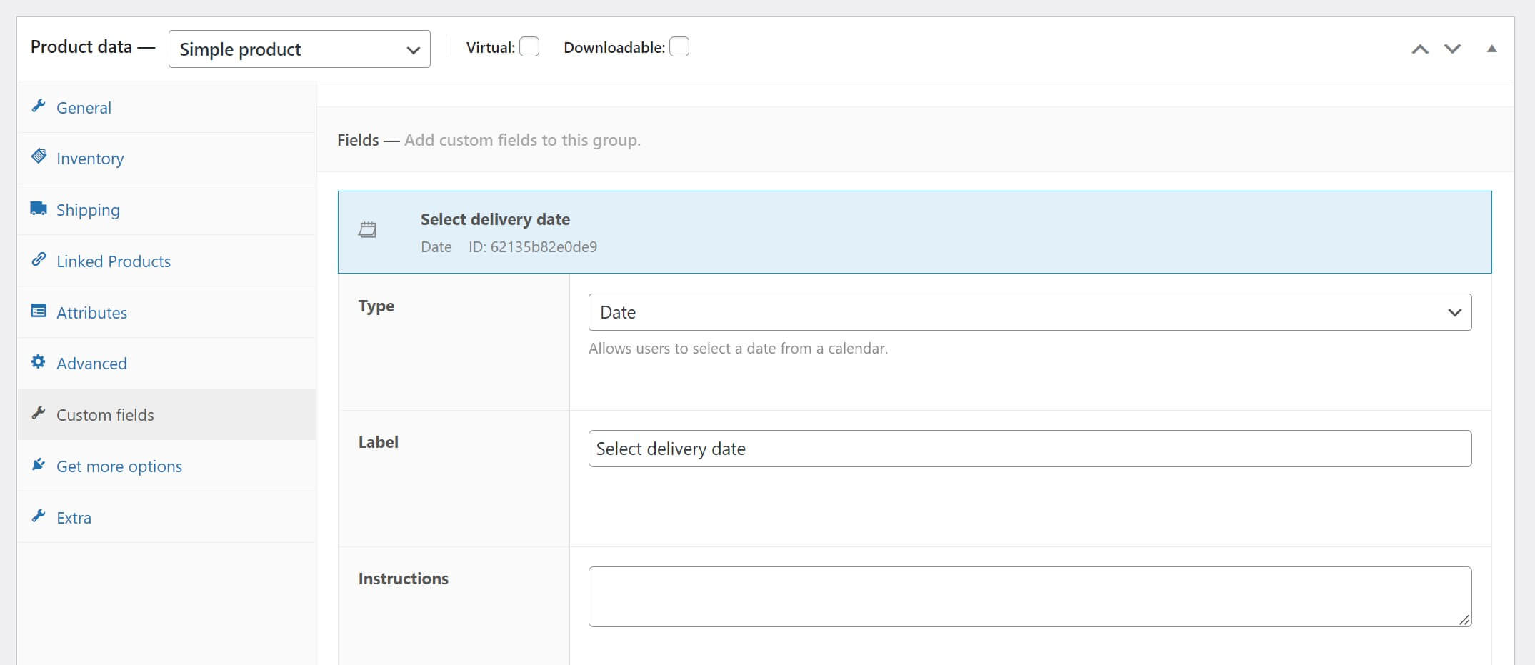 Date field example