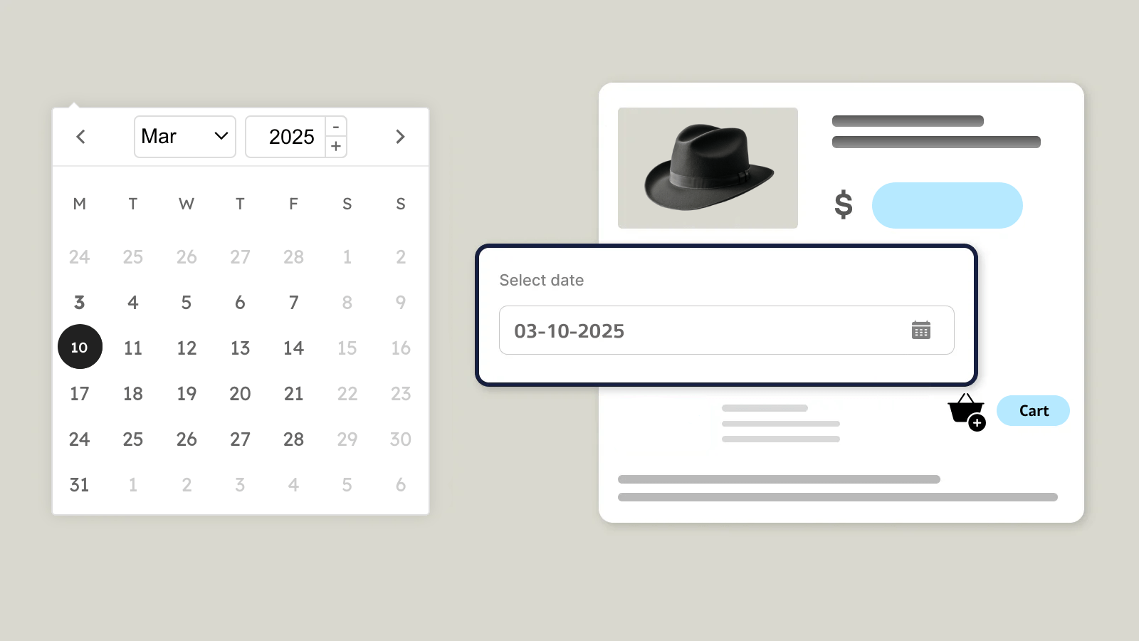 Illustration of a calendar date picker