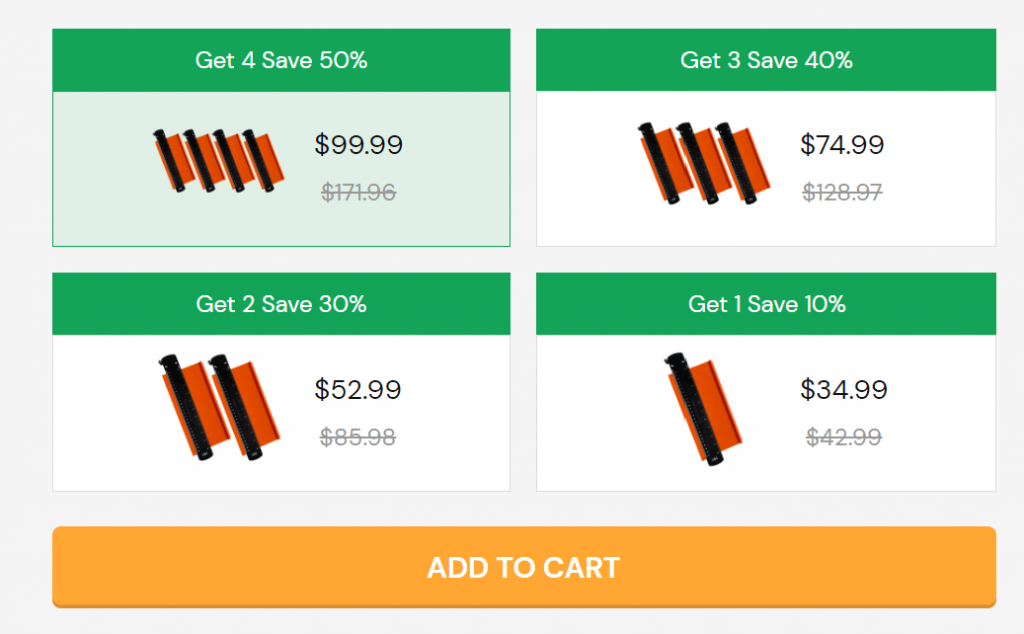 Create quantity swatches (a quantity selector design) Wombat Plugins