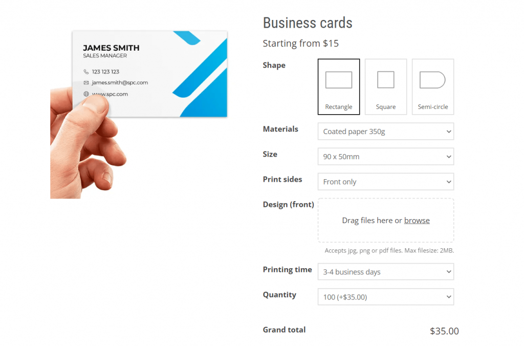 How to sell business cards with Wombat Plugins