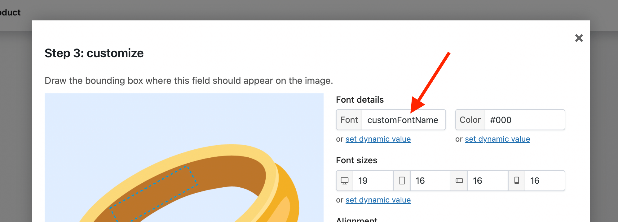 Custom font name in the Live Content Preview settings of WooCommerce