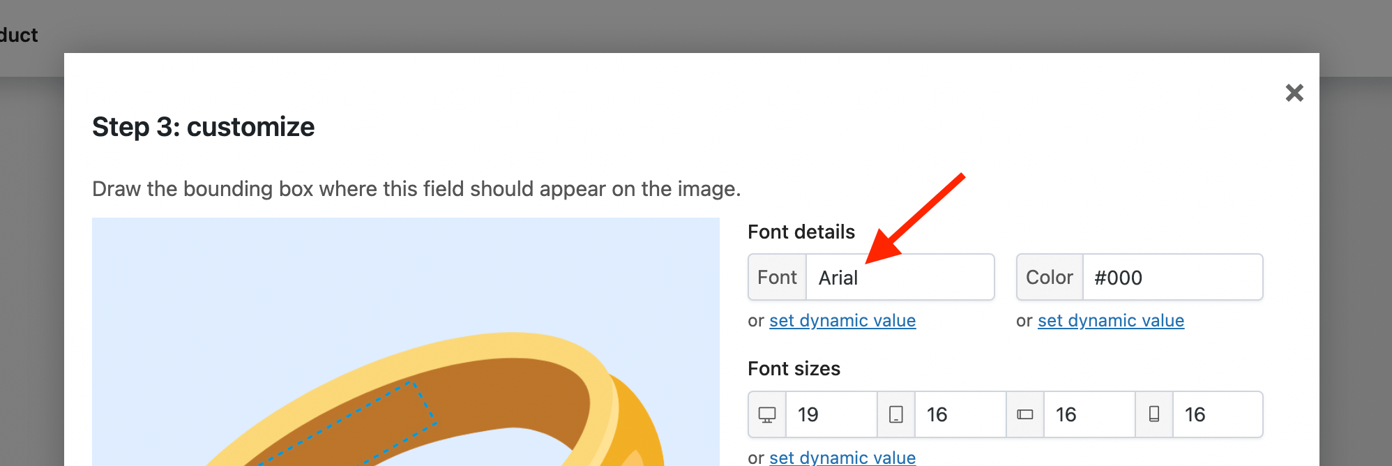 The font setting in the Live Content Preview of WooCommerce