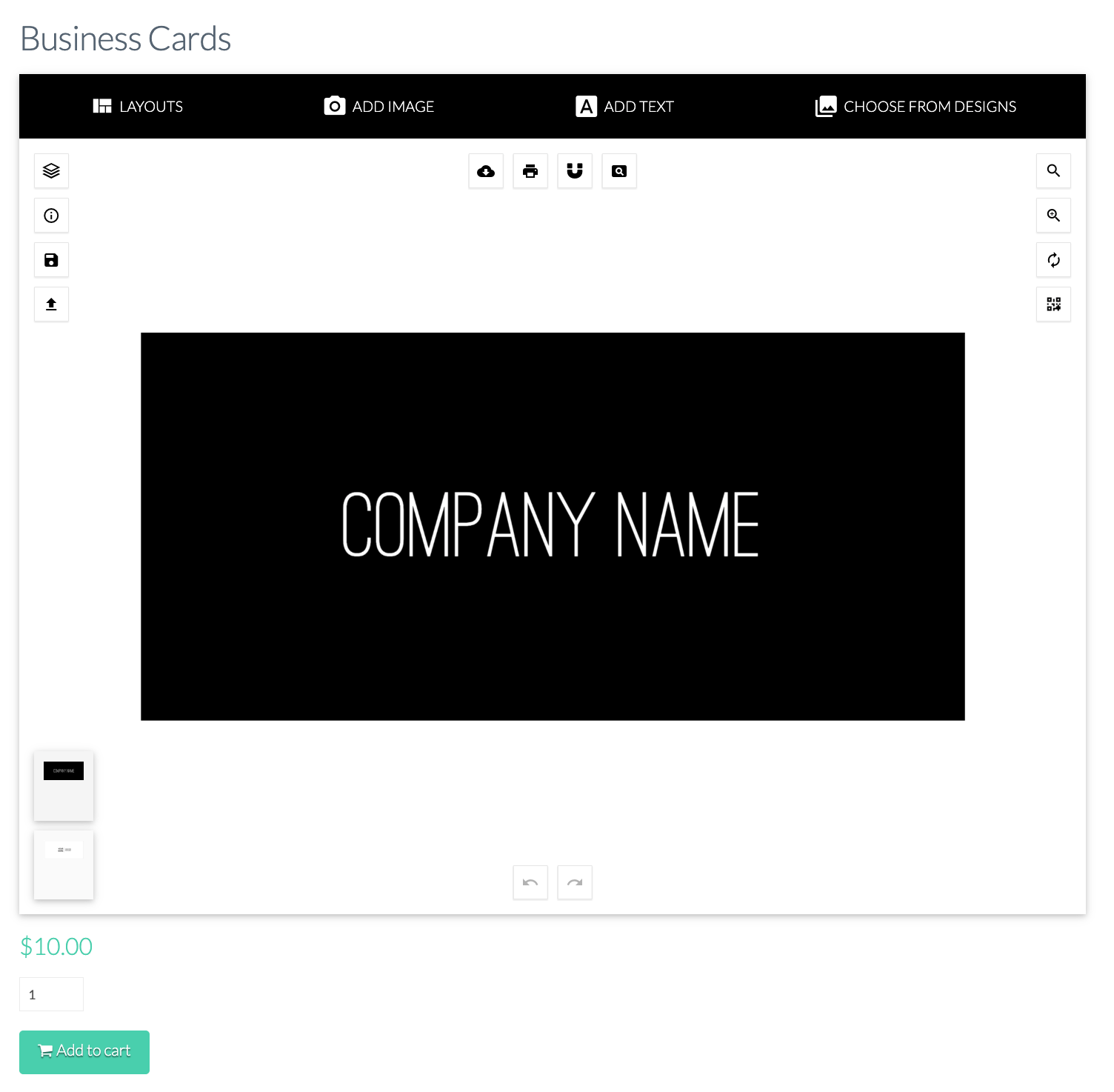 Fancy product designer frontend demo