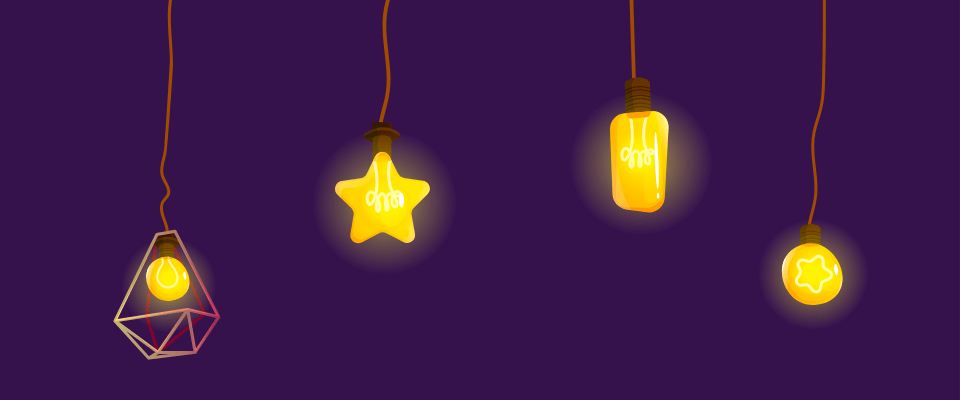 Illustration of a lamp product with variations