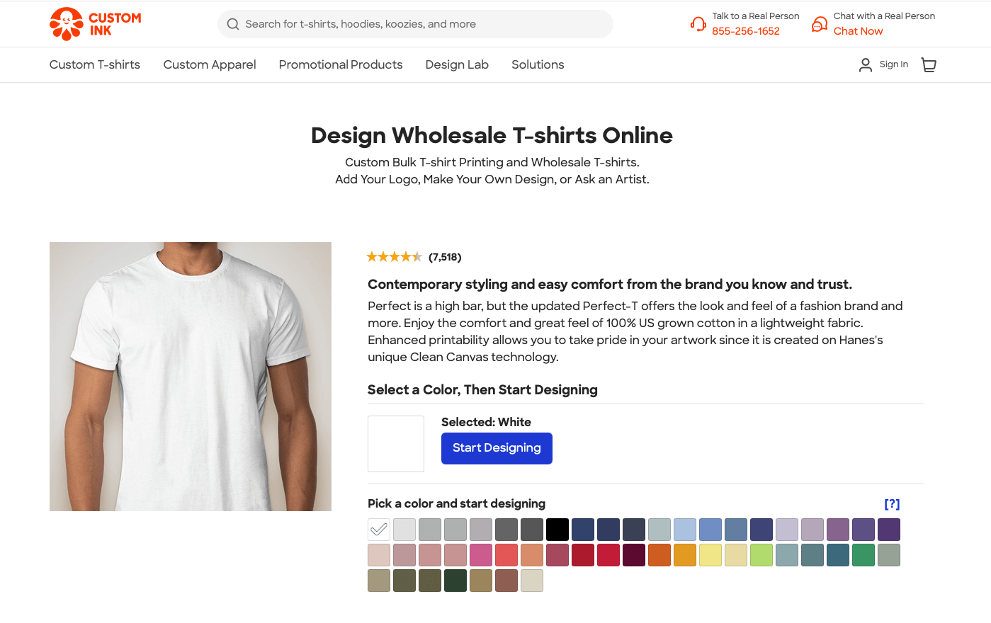 Dropshipping site Custom Ink – bulk customized t-shirts