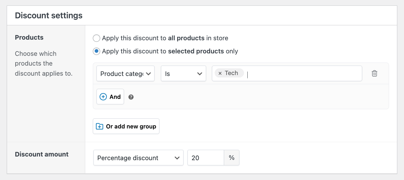 Apply discount to specific product categories in WooCommerce