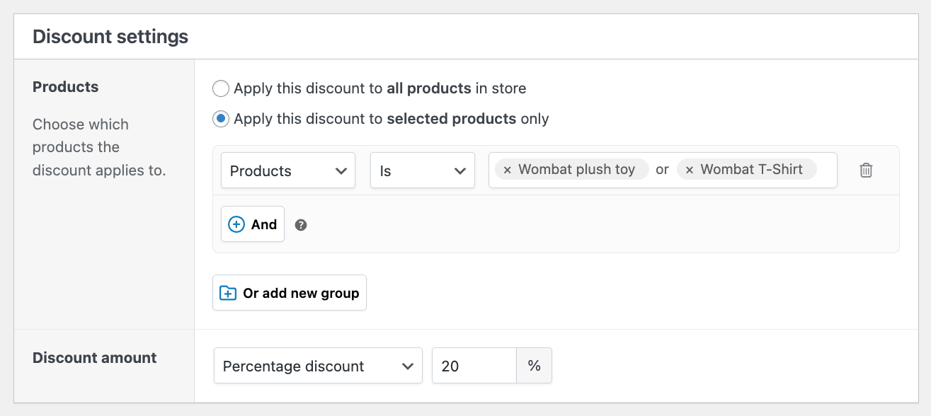Apply discount to specific products in WooCommerce