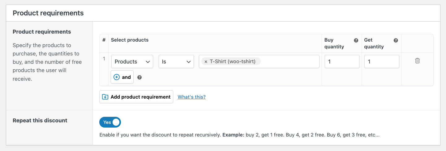  Adjust offer requirements: Buy X, get X free