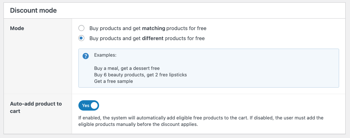  Choose option: Buy products and get different products for free