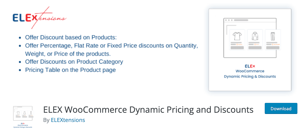 ELEX WooCommerce Dynamic Pricing and Discounts download page