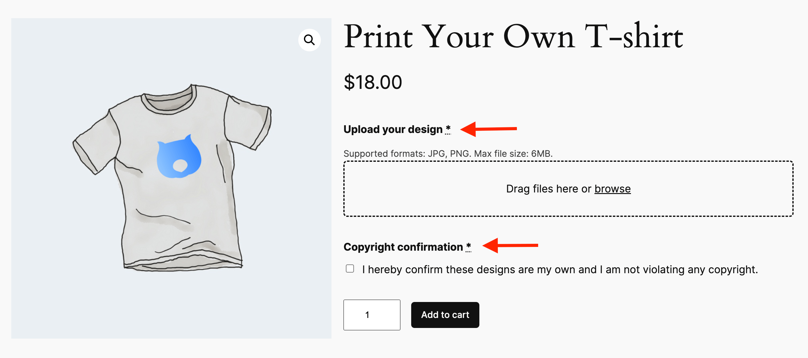 Visualizing the required nature of custom fields on a product page