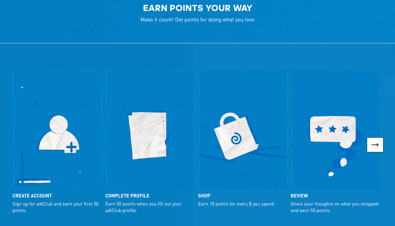 Adiclub – how to earn points