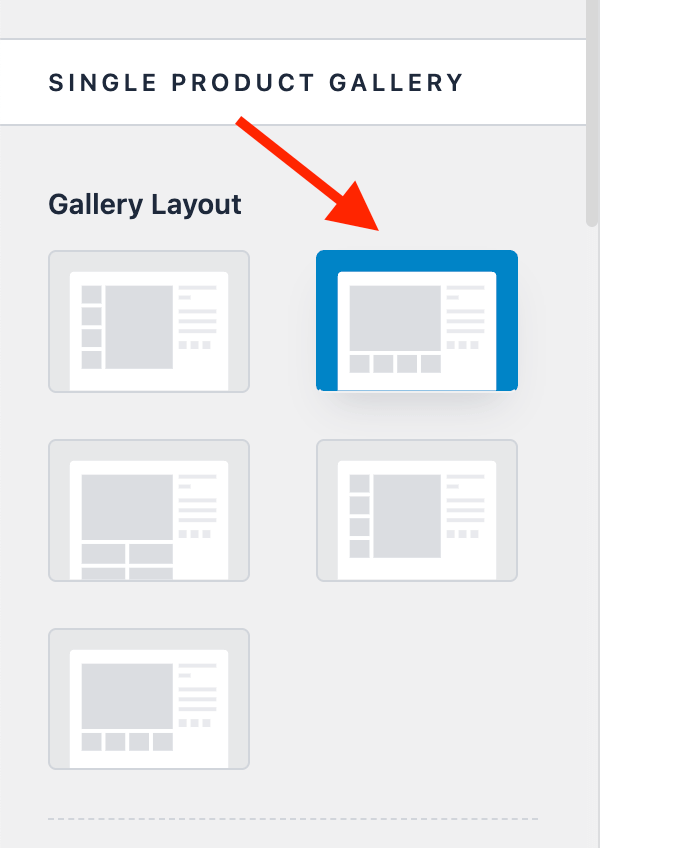 The gallery layout setting of Astra