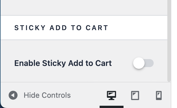 Sticky Add To Cart setting in the Astra theme