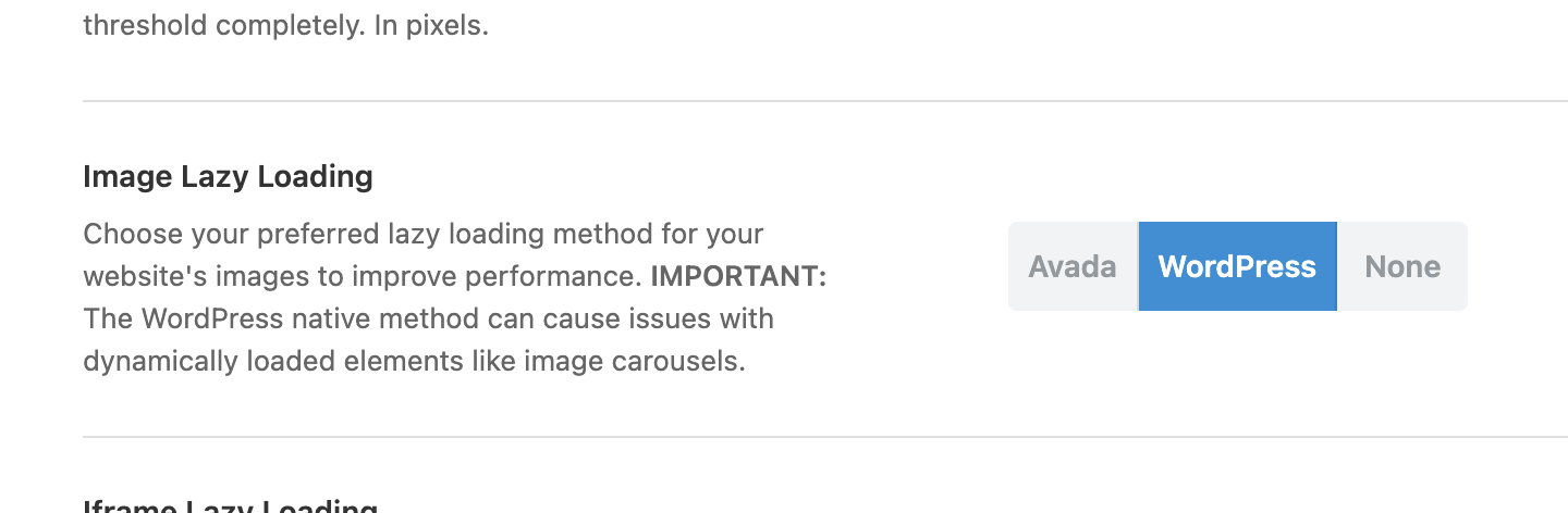Turn off image lazy loading in Avada.