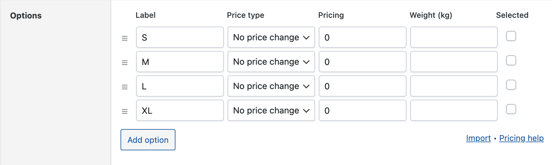 Adding options to a custom field