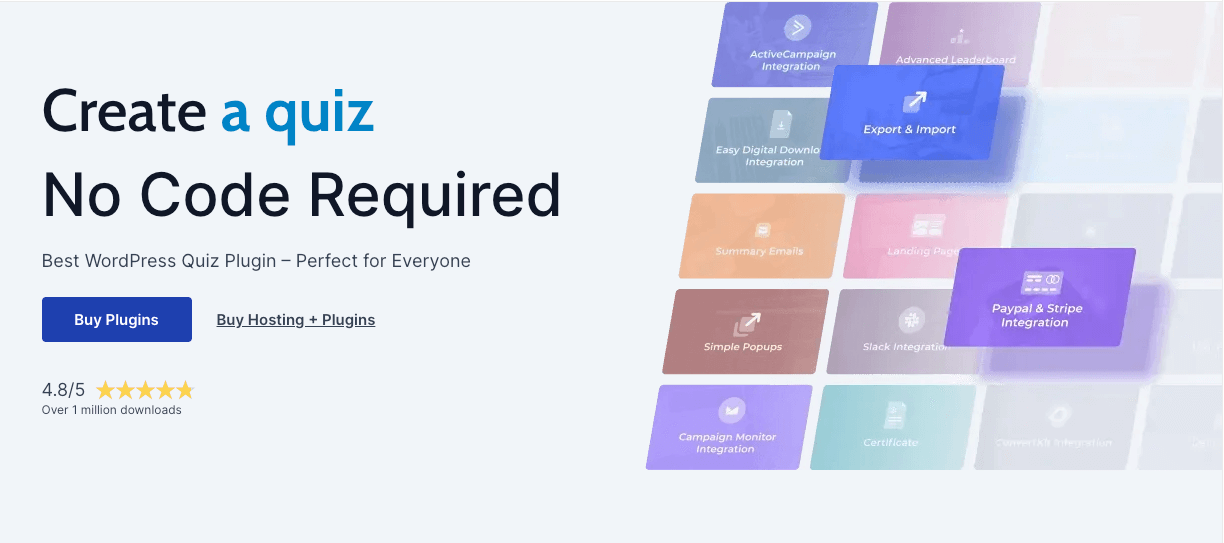 Quiz and Survey Master homepage
