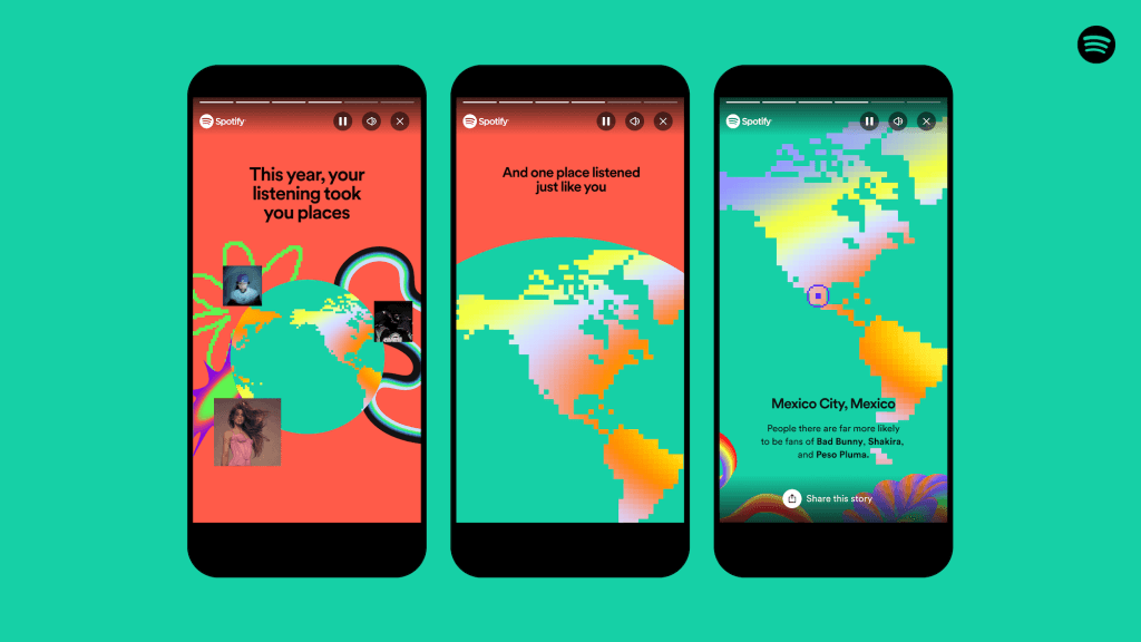 Spotify Wrapped 2023 listening locations