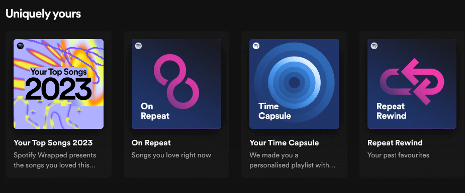 Spotify App – Uniquely yours playlists