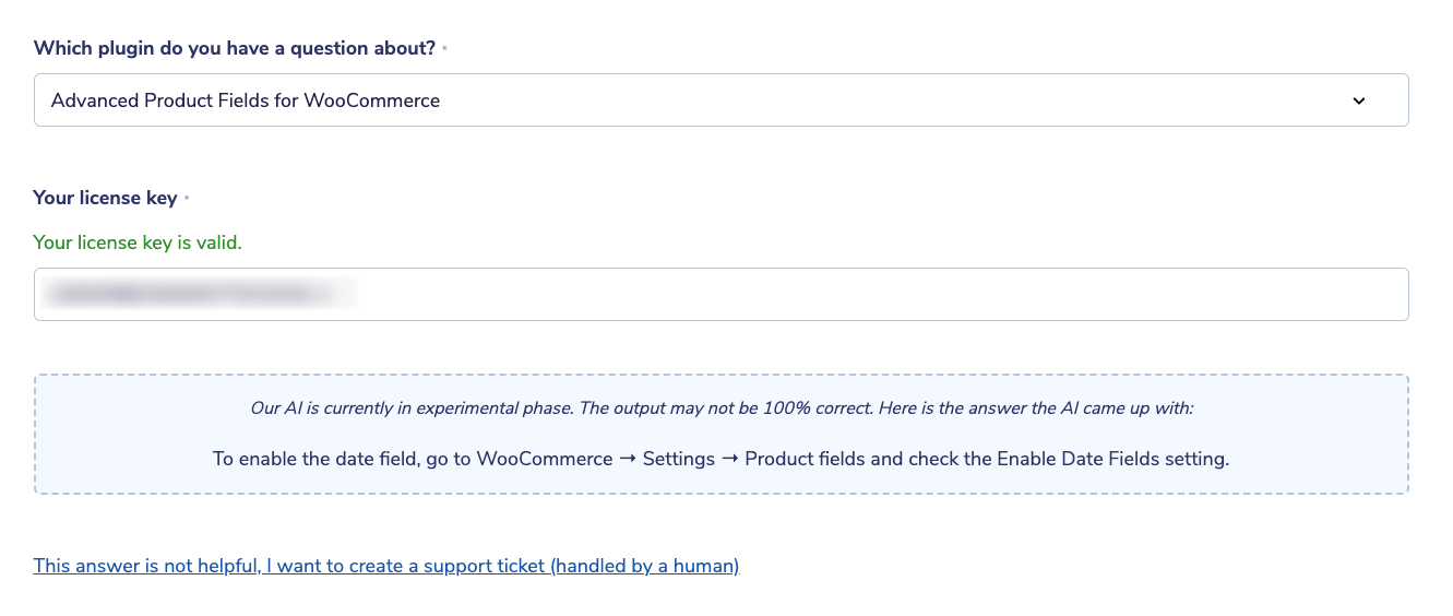Support form step 2