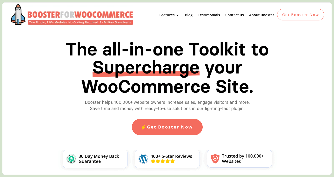 Booster for WooCommerce homepage