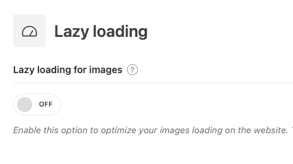 Lazy loading setting in  the WoodMart theme settings