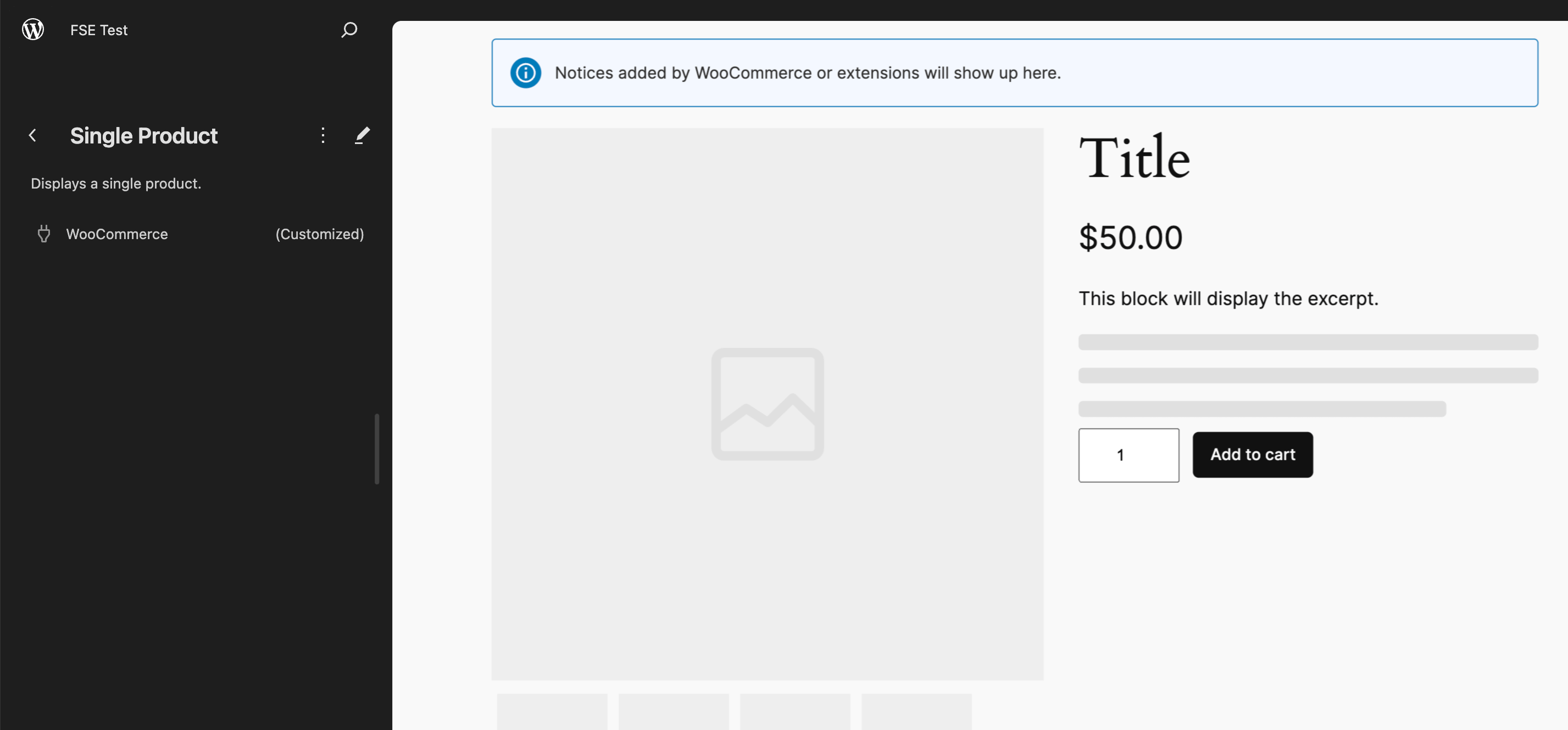 Edting the Sigle Product template with WooCommerce blocks in FSE.