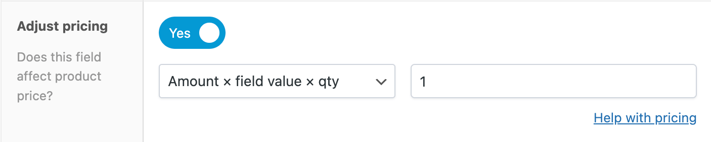 Allowing the number field value to change the final price of a product