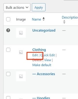 Edit a category in WordPress