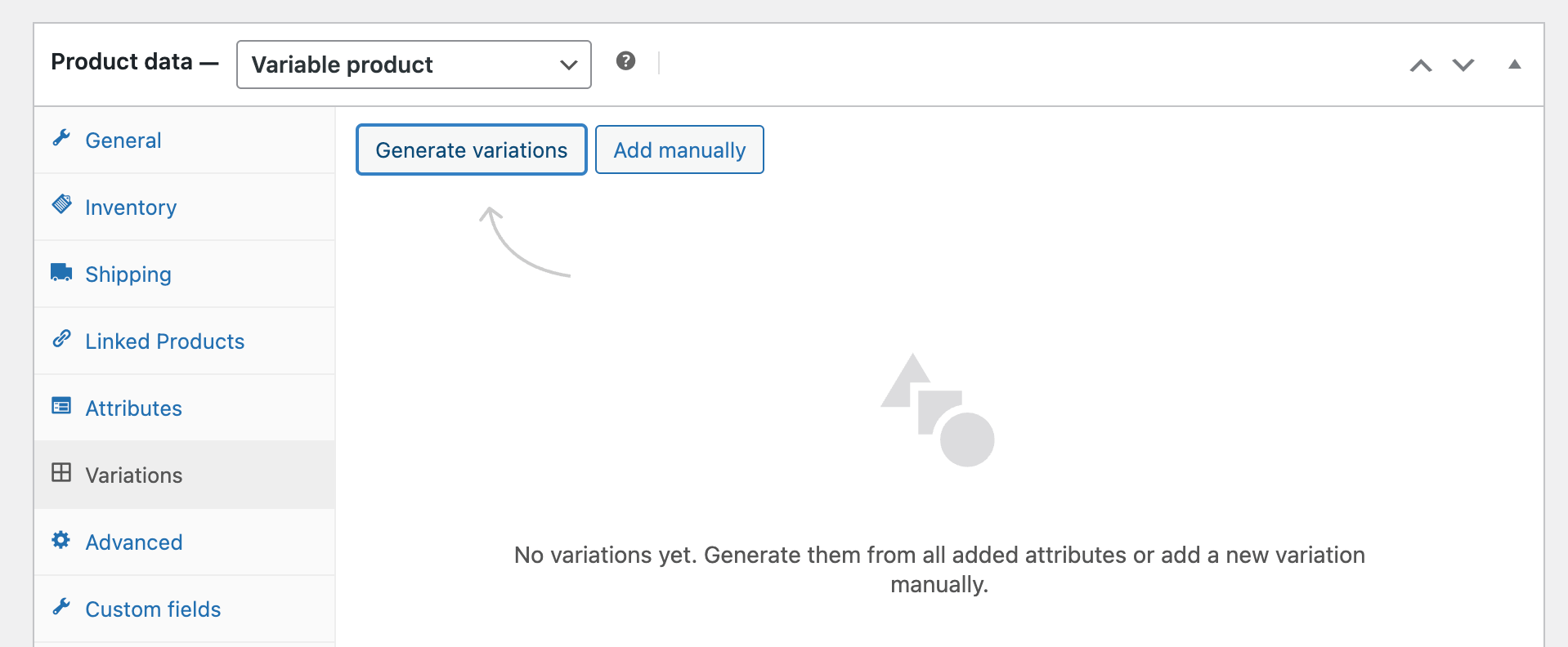 Generating variations based on attributes