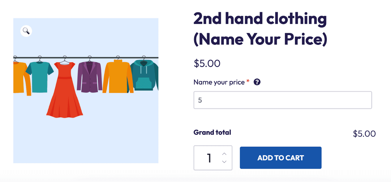Example of a “name your price” product