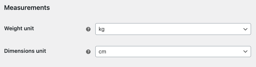 Adjusting the measurement units for all products