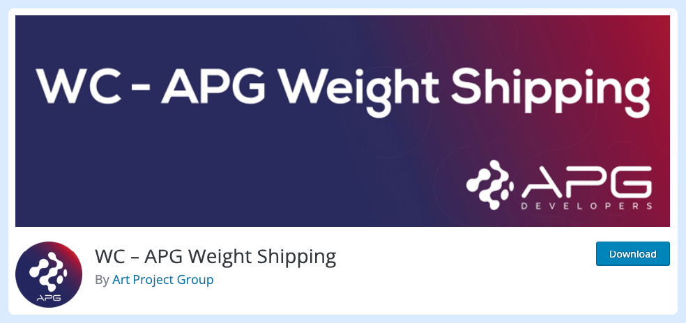 WC – APG Weight Shipping download page
