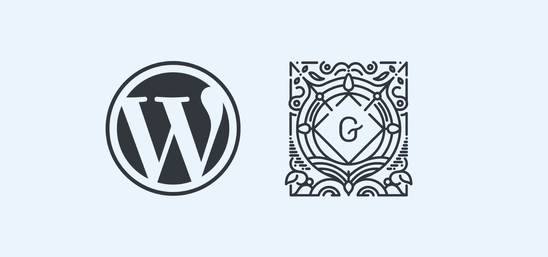 Illustration of WordPress and Gutenberg logos