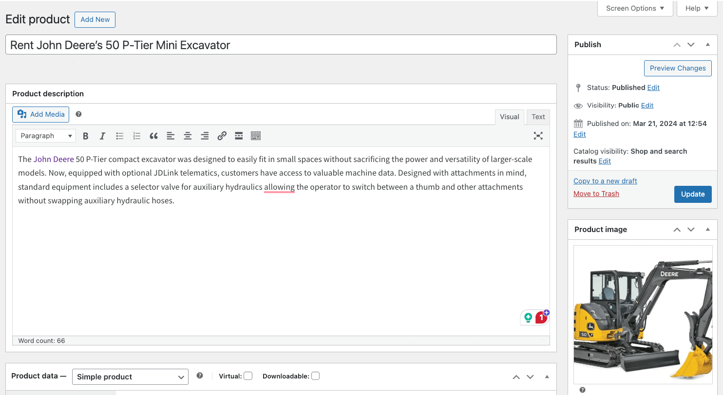 Adding a name, description, and product image to a new WooCommerce product