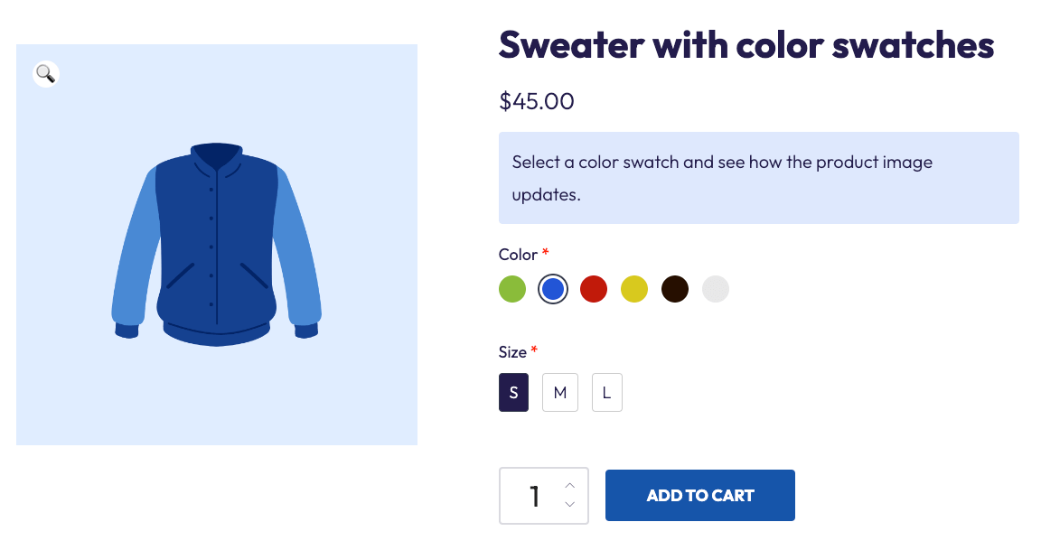Example of real-time product customization