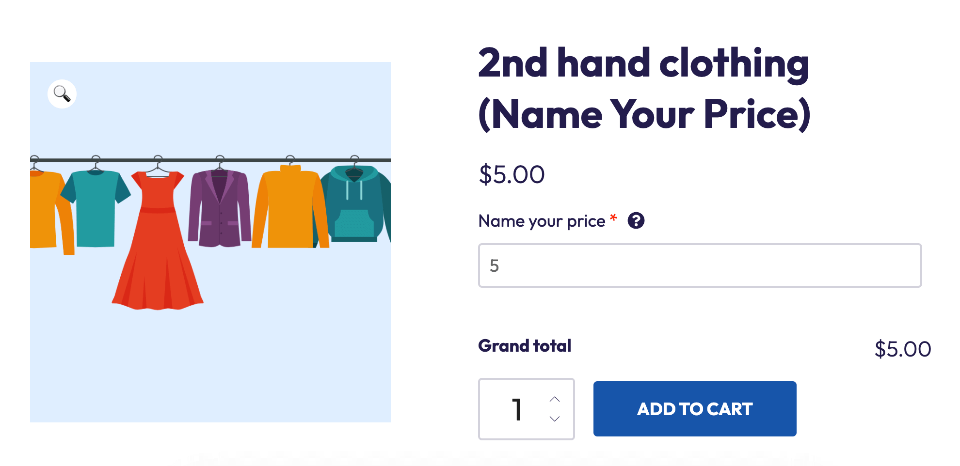Example of a “Name your price” product