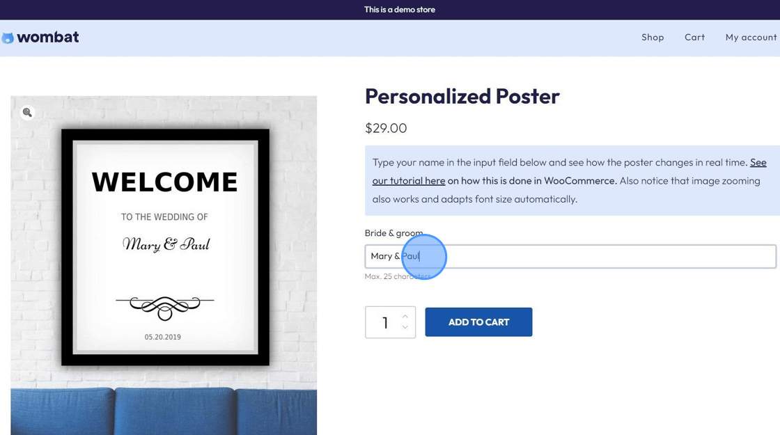 Adding customizations with the live preview add-on feature