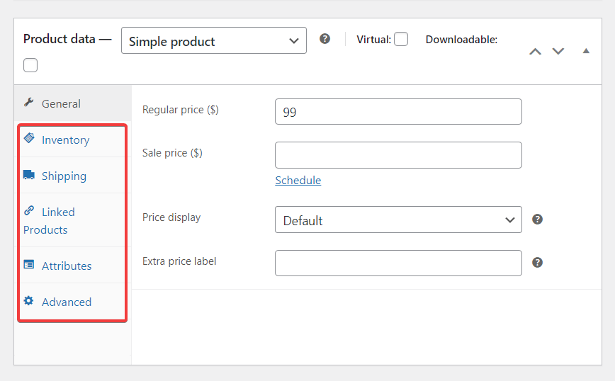 Product tabs in Advanced Product Fields