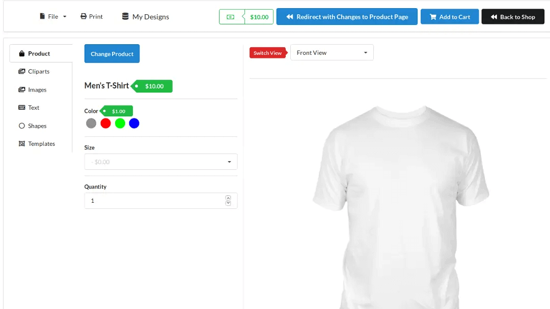 Product Designer for WooCommerce by Flintop demo