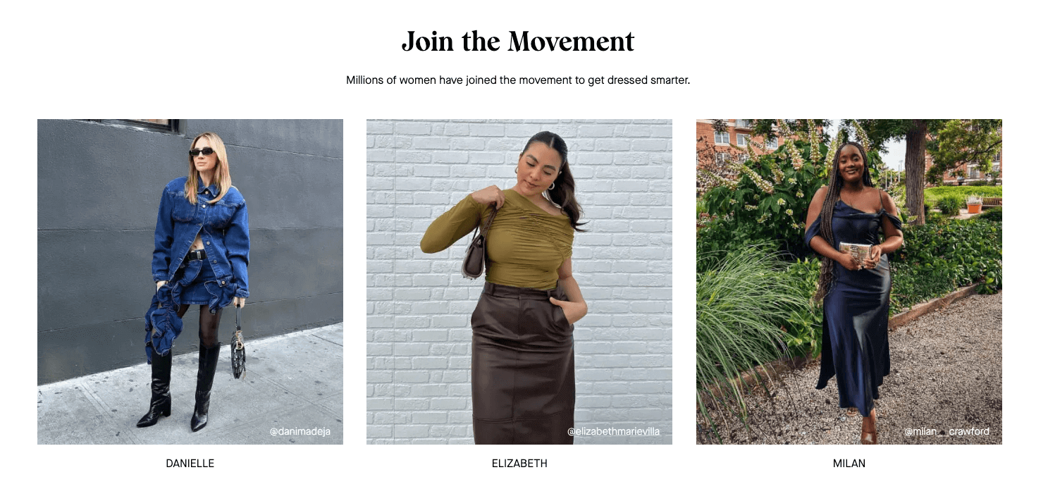 Images of happy Rent the Runway clients